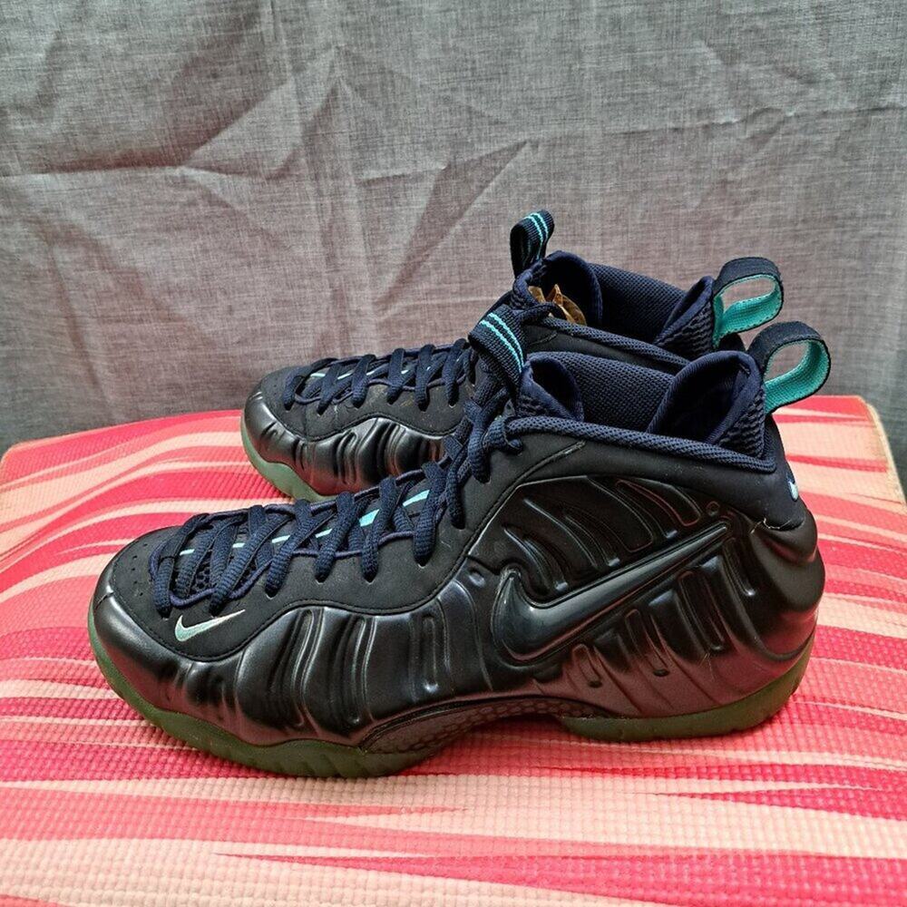 %Size 10.5 Nike Air Foamposite Pro Aqua Blue Dark Obsidian Men Sneaker A9